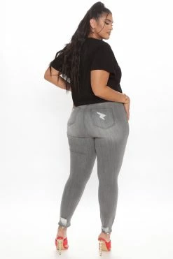Fashion Nova Skinny Jeans Mysterious Gal Jeans - Grey