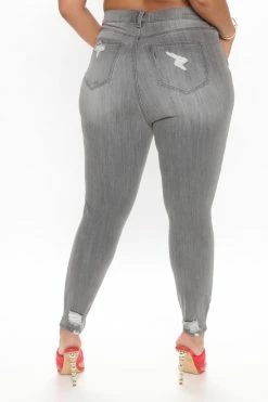 Fashion Nova Skinny Jeans Mysterious Gal Jeans - Grey
