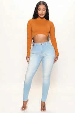 Fashion Nova Get You Alone Booty Lifter Skinny Jeans - Light Blue Wash