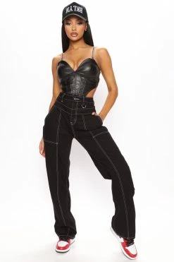 Cheap ๐ Fashion Nova Reality Check Straight Leg Utility ๐ Jeans - Black โ 12 Fashion Nova Reality Check Straight Leg Utility Jeans - Black