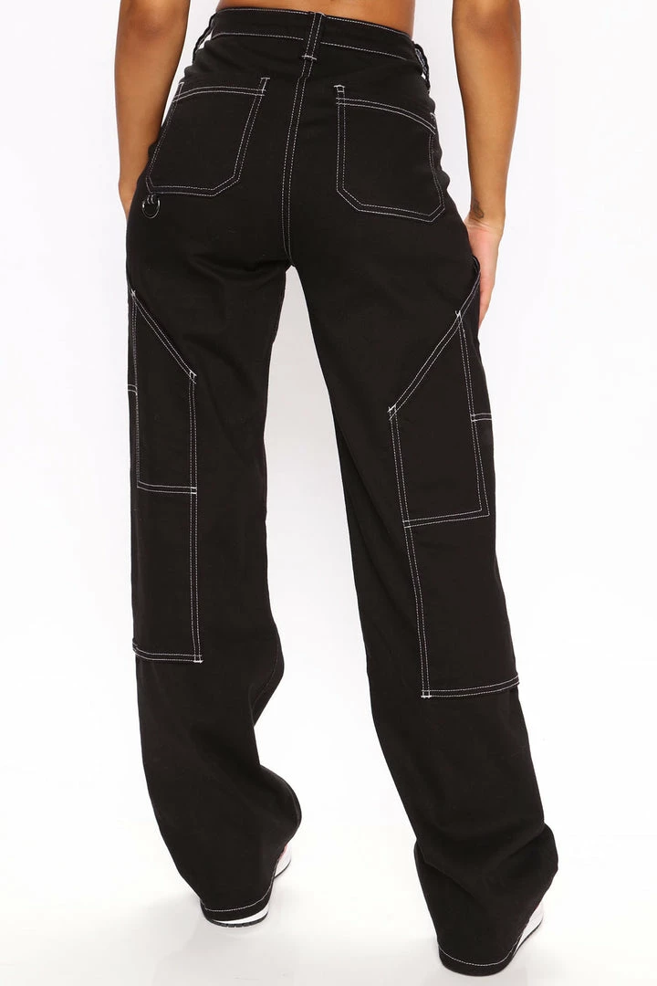 Cheap ๐ Fashion Nova Reality Check Straight Leg Utility ๐ Jeans - Black โ 7 Fashion Nova Reality Check Straight Leg Utility Jeans - Black