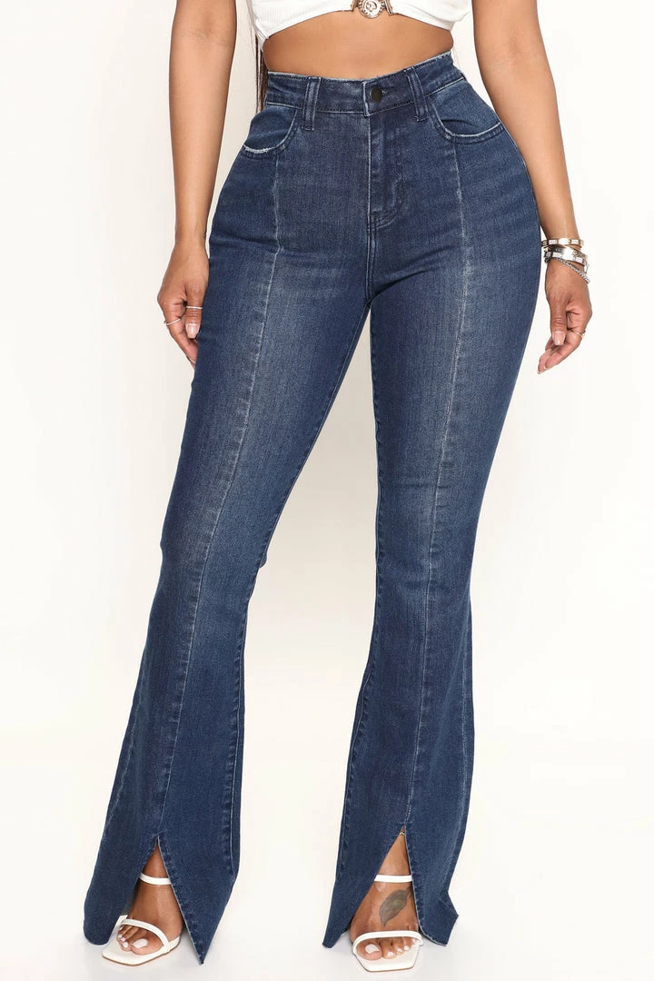 Best Sale ๐ฏ Fashion Nova Seams Like It Split Hem Flare ๐ Jeans - Dark Wash ๐ 4 Fashion Nova Seams Like It Split Hem Flare Jeans - Dark Wash