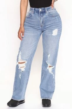 Fashion Nova Dancer Straight Leg Jeans - Medium Wash