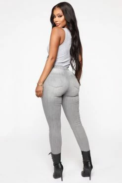 Fashion Nova In The Night High Rise Skinny Jeans - Grey