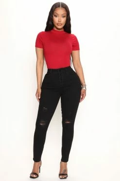 Fashion Nova Skinny Jeans Give It Up Booty Lifter Skinny Jean - Black