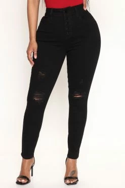 Fashion Nova Skinny Jeans Give It Up Booty Lifter Skinny Jean - Black