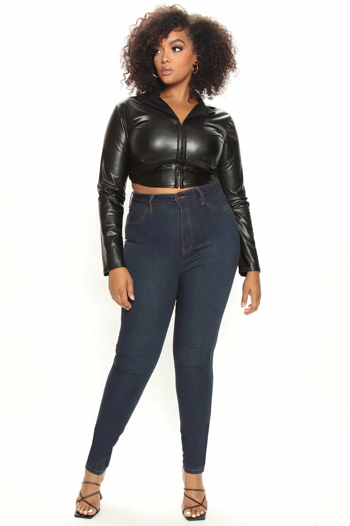Fashion Nova Tall Classic High Waist Skinny Jeans - Dark Denim
