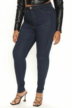 Fashion Nova Tall Classic High Waist Skinny Jeans - Dark Denim