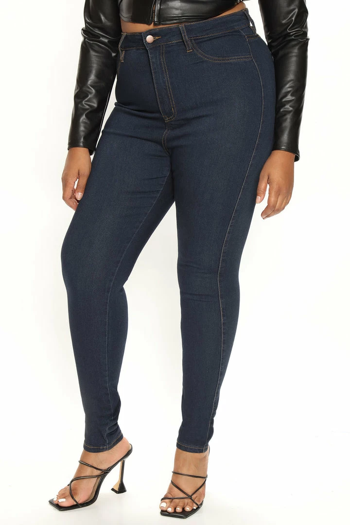 Fashion Nova Tall Classic High Waist Skinny Jeans - Dark Denim