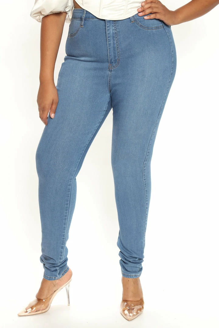 Fashion Nova Tall Classic High Waist Skinny Jeans - Medium Blue Wash