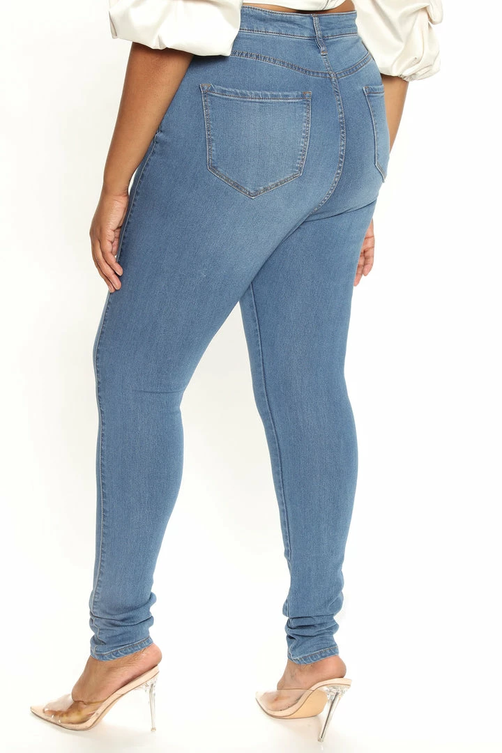 Fashion Nova Tall Classic High Waist Skinny Jeans - Medium Blue Wash