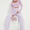 Fashion Nova Lily High Rise Cargo Jeans - Lavender