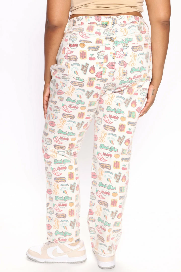 Fashion Nova Kiss My Patch Straight Leg Jeans - Multi Color