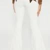 Fashion Nova Saddle Star Extreme Flare Jeans - White