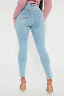 Fashion Nova Oh So Curvy Stretch Skinny Jeans - Light Blue Wash