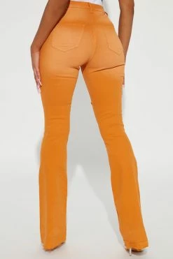 Fashion Nova Eye Candy Stretch Flare Jeans - Orange