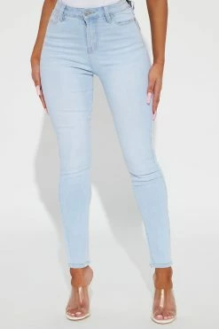 Fashion Nova Sweet Like Cinnamon Skinny Jeans - Light Blue Wash