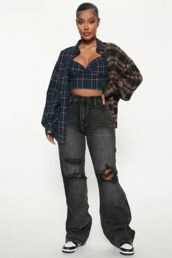 Fashion Nova Bit Bossy Straight Leg Jeans - Black Wash