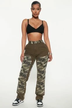Fashion Nova Eye To Eye Zero Stretch Carpenter Jeans - Camouflage