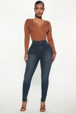 Fashion Nova Dare Devil High Rise Skinny Jeans - Dark Wash