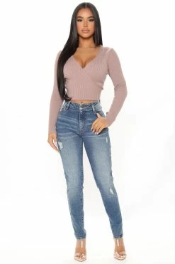 Fashion Nova Cambridge Vintage Stretch Ripped Skinny Jeans - Dark Wash