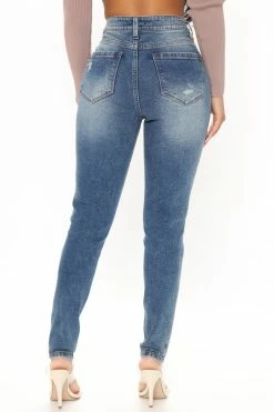 Fashion Nova Cambridge Vintage Stretch Ripped Skinny Jeans - Dark Wash