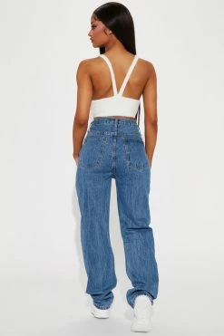Cheapest ๐ Fashion Nova Distressed Crossover Straight Leg ๐ Jeans - Medium Blue Wash ๐ 18 Fashion Nova Distressed Crossover Straight Leg Jeans - Medium Blue Wash