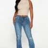 Fashion Nova First Love Recycled Stretch Flare Jeans - Dark Wash