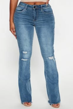 Fashion Nova First Love Recycled Stretch Flare Jeans - Dark Wash