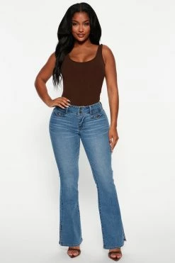 Fashion Nova Maddy Mid Rise Bootcut Jeans - Medium Wash