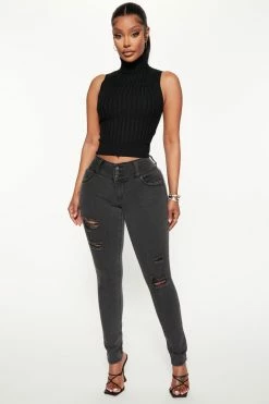 Fashion Nova Ultimate Love Booty Lifter Skinny Jeans - Black