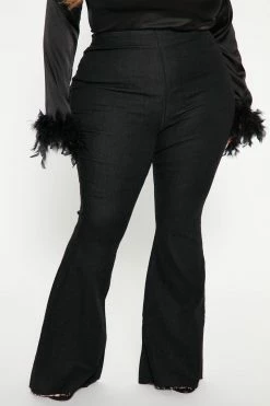 Fashion Nova Sweet Love Story Pull On Flare Jeans - Black