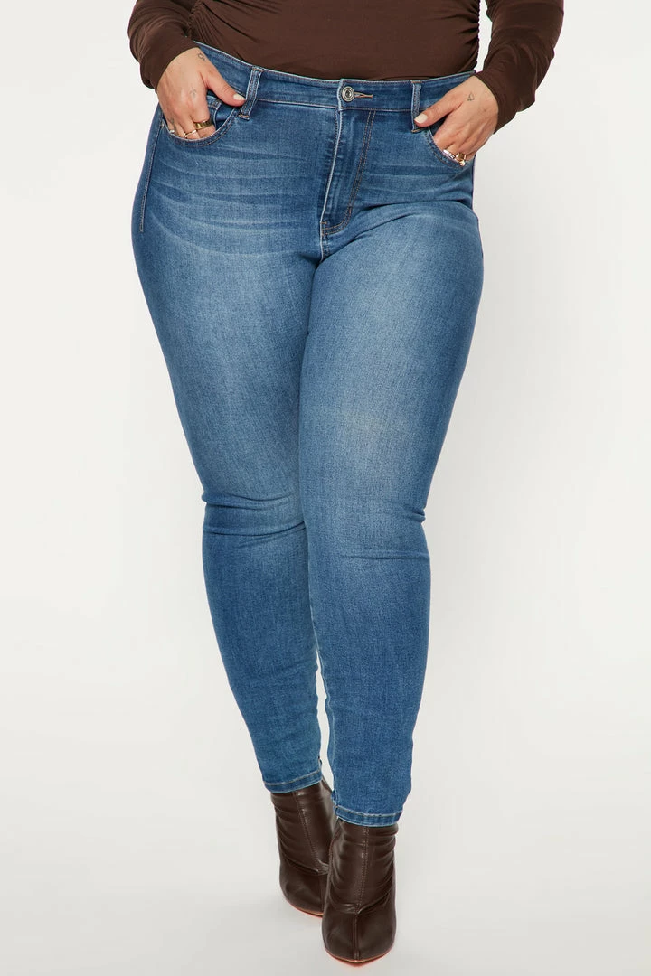 Fashion Nova Turn Back Time Curvy Skinny Jeans - Medium Wash