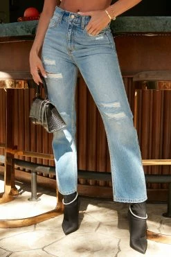 Fashion Nova Straight Leg Jeans Come Clean Straight Leg Ankle Jeans - Medium Wash