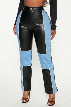 Fashion Nova Love You Straight Leg Jeans - Blue/Black