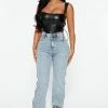 Fashion Nova All Tied Up Straight Leg Jeans - Medium Wash