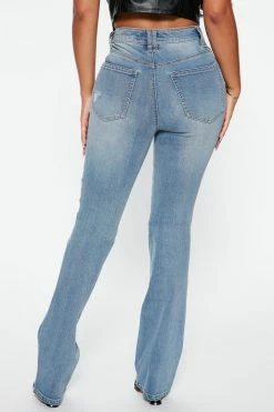 Fashion Nova Bridget Distressed Bootcut Jeans - Light Wash