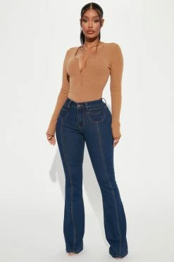 Fashion Nova Heartstrings Flare Jeans - Dark Wash