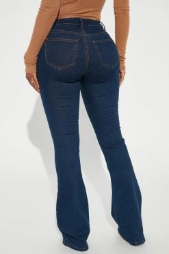 Fashion Nova Heartstrings Flare Jeans - Dark Wash
