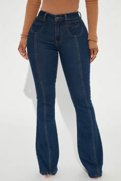 Fashion Nova Heartstrings Flare Jeans - Dark Wash