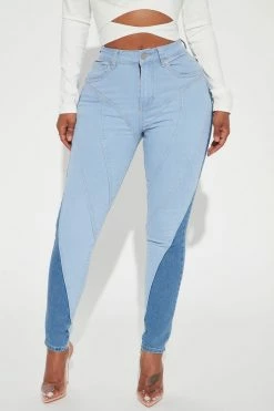 Fashion Nova Tres Chic Skinny Jeans - Light Blue