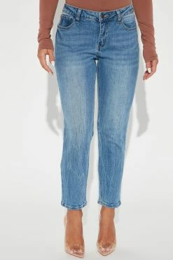 Fashion Nova Heaven Sent Boyfriend Jeans - Medium Blue Wash