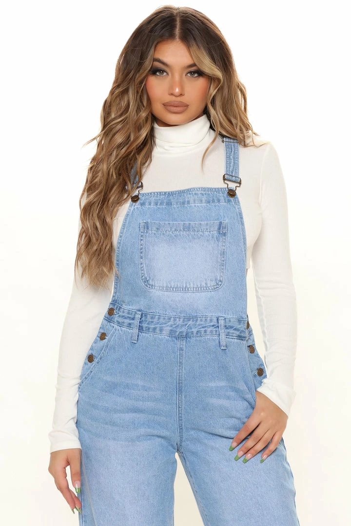 Budget ✨ Fashion Nova Flare 👖 Jeans Keep It Loose Wide Leg Denim Overalls - Medium Blue Wash 💯 4 Fashion Nova Flare Jeans Keep It Loose Wide Leg Denim Overalls - Medium Blue Wash