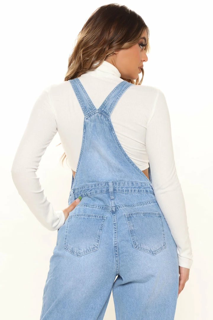 Budget ✨ Fashion Nova Flare 👖 Jeans Keep It Loose Wide Leg Denim Overalls - Medium Blue Wash 💯 6 Fashion Nova Flare Jeans Keep It Loose Wide Leg Denim Overalls - Medium Blue Wash
