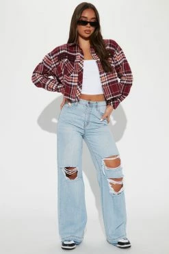 Fashion Nova Night Vibe 90's Baggy Jeans - Light Blue Wash