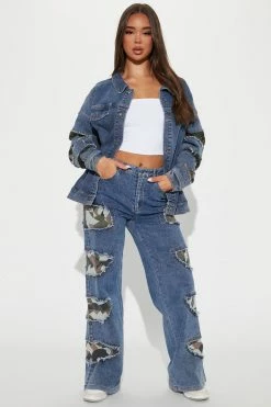 Fashion Nova Peek-A-Boo 90's Baggy Jeans - Dark Wash
