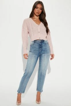 Fashion Nova So It Seams Straight Leg Step Hem Jeans - Medium Wash Straight Leg Jeans