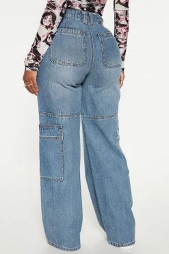 Fashion Nova Nila 90's Cargo Jeans - Light Wash Baggy Jeans