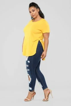 Fashion Nova Chasing Waterfalls Ankle Jeans - Dark Denim Skinny Jeans