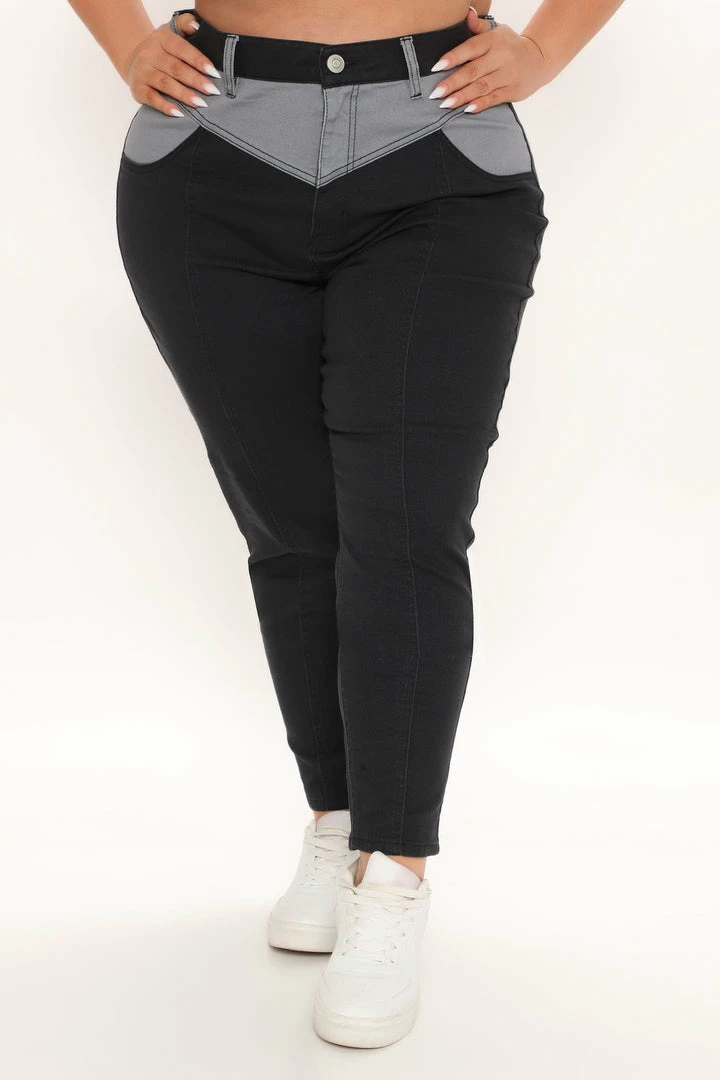Fashion Nova Playin' Hard To Get Skinny Jeans - Black/combo